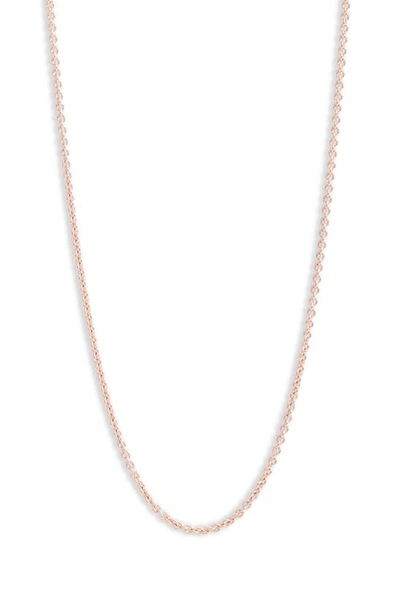 Monica Vinader Rose Gold Plated Vermeil Silver Fine Chain Necklace