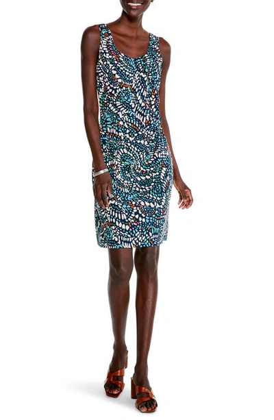 Nic + Zoe Petite Mosaic Dots Side-twist Dress In Multi