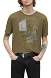 John Varvatos Patchwork Skull Crewneck T-shirt In Green