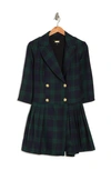 Alexia Admor Jacki Pleated Blazer Dress In Emerald Plaid