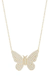 Gabi Rielle Pavé Butterfly Pendant Necklace In Gold