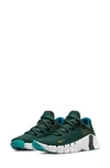 Nike Free Metcon 4 Training Shoe In Green/ Black/ White/ Kumquat