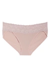 Natori Bliss Perfection Lace-waist Bikini Underwear 756092 In Rose Beige (nude )