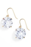 Kate Spade Shine On Gold-tone Crystal Drop Earrings In Clear