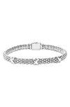 Lagos Signature Sterling Silver X Trio Caviar Bracelet In Sterling Silver
