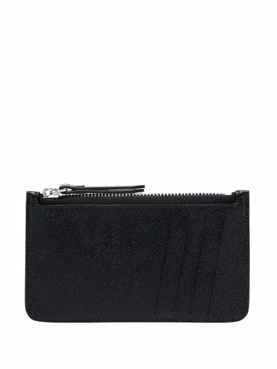 Maison Margiela Black Leather Card Holder With Zip