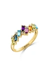 Effy 14k Yellow Gold Rainbow Stones & Diamond Ring In Yellow Gold