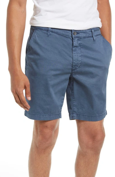 Ag Wanderer Poplin Chino Shorts In Sulfur Air Force Blue