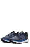 Nike Men's Winflo 9 Road Running Shoes In Obsidian/dark Marina Blue/black/white/hot Curry/thunder Blue