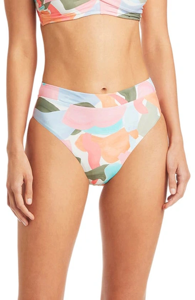 Sea Level Paintball High Waist Bikini Bottoms In Sage