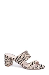 42 Gold Liya Sandal In Zebra Suede In Beige