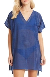 Sea Level Eyelet Cover-up Caftan In Cobalt