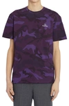 Valentino Camouflage-print Cotton T-shirt In Camou Viola