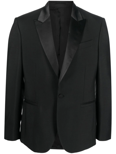 Versace Single-breasted Blazer Jacket In Black