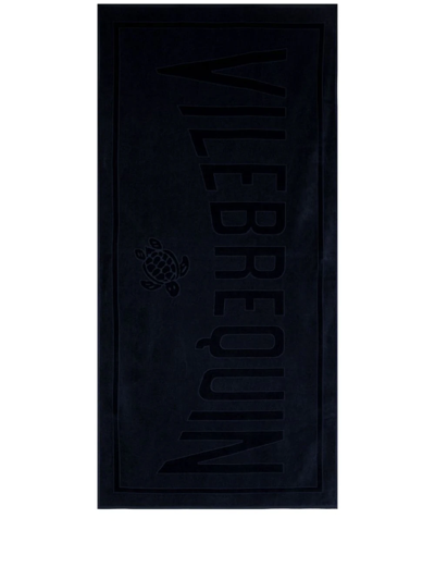 Vilebrequin Logo提花沙滩毛巾 In Blue