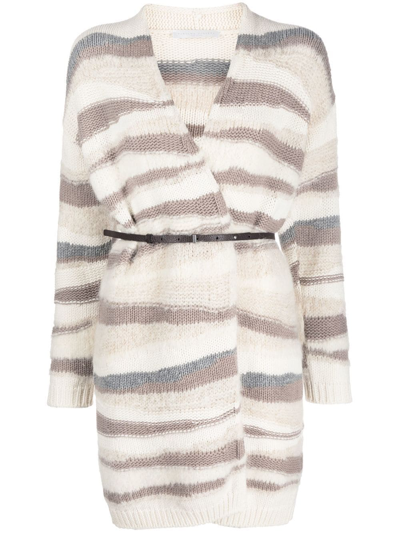 Fabiana Filippi Multicolor Wool-blend Cardigan In Medium Bei
