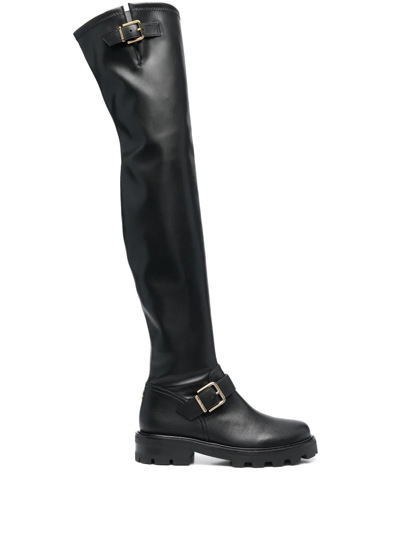 Jimmy Choo Woman Knee Boots Black Size 9 Textile Fibers