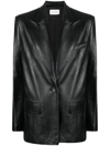 Magda Butrym Leather Blazer Jacket In Black