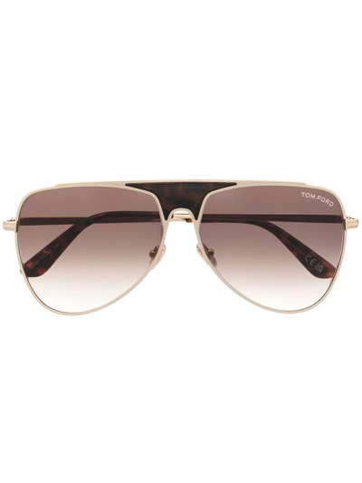 Tom Ford Pilot-frame Gradient Sunglasses In Gold