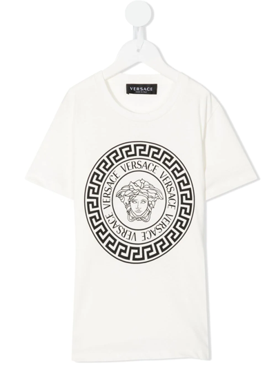 Versace Kids' White Cotton Medusa T-shirt