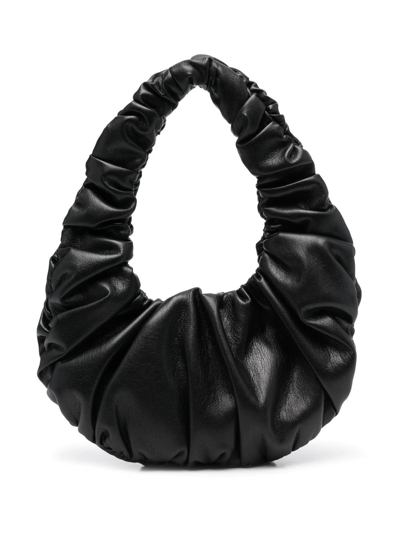 Nanushka Mini Anja Ruched Tote Bag In Negro