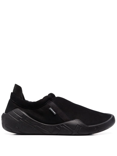 Stone Island Shadow Project Slip-on Suede Sneakers In Black