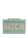 PHILIPP PLEIN GEM-SLOGAN CLUTCH BAG