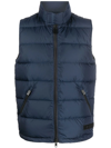 Aspesi Logo-patch Feather-down Gilet In Blue
