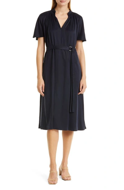 Hugo Boss Dalluah Belted A-line Dress In Midnight