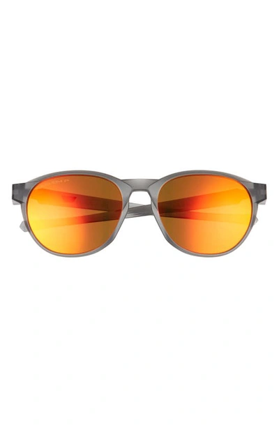 Oakley 54mm Polarized Round Sunglasses In Ruby