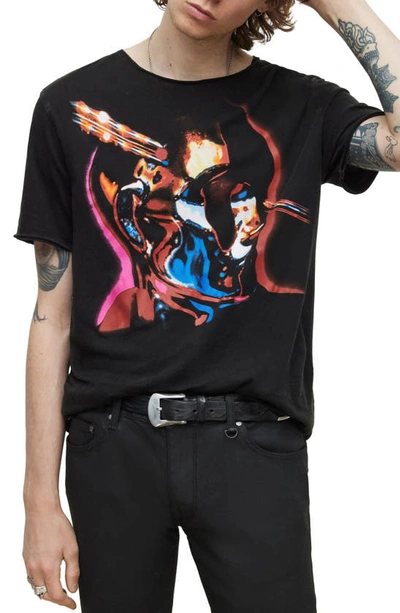 John Varvatos Judas Priest Raw Edge Cotton Graphic Tee In Black