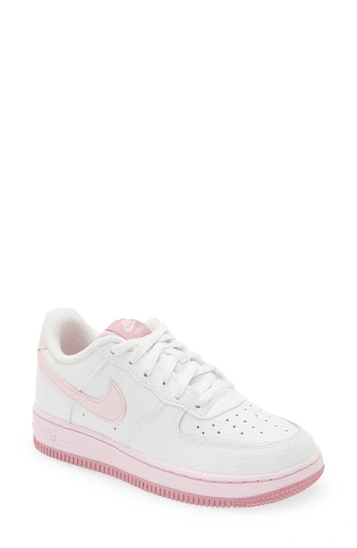 Nike Kids White & Pink Force 1 Little Kids Sneakers In White,elemental Pink,medium Soft Pink,pink Foam