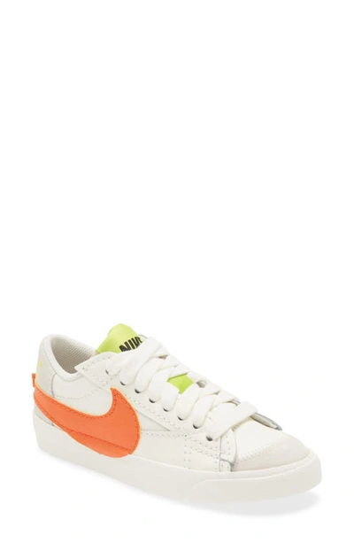 Nike Blazer Low '77 Jumbo Sneakers In Off-white And Orange In Grey