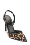 Dkny Macia Womens Calf Hair Pointed Toe Slingback Heels In Leopard Calf Hair