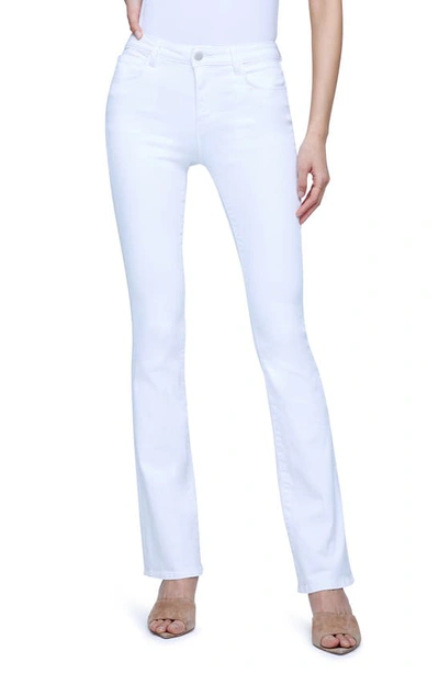 L'agence Selma Sleek Baby Bootcut Jeans In Blanc