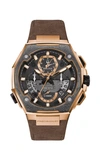 Bulova Precisionist Chronograph Quartz Black Dial Mens Watch 98b356 In Black,brown,gold Tone,grey,pink,rose Gold Tone