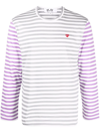 COMME DES GARÇONS PLAY LOGO-EMBROIDERED STRIPED T-SHIRT