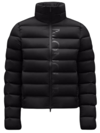 Moncler Cerces Logo Quilted Down Jacket In Nero