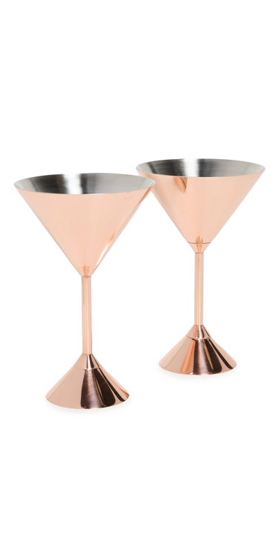 Tom Dixon Plum Martini Glass Set Of 2 In Copper