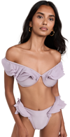 Andrea Iyamah Salama Bikini Top In Dusty Lilac