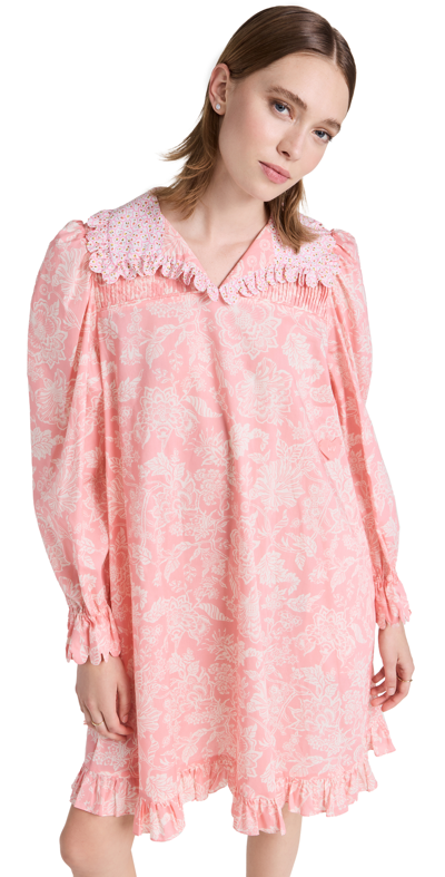 Horror Vacui Pink Christelle Floral Printed Shirt Dress