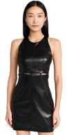 Nanushka Layan With Button And Loop Detail Waist Mini Dress In Black
