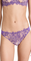 Skarlett Blue Women's Entice Eyelash Lace Trim Thong 371143 In Pure Purple