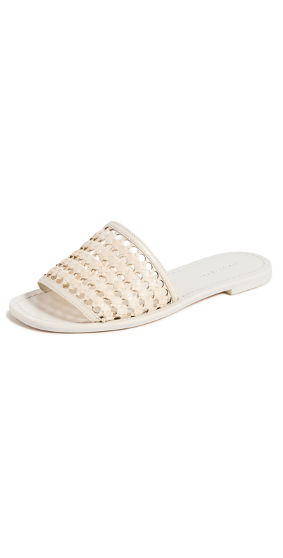 Tory Burch Women's Square Toe Woven Raffia Slide Sandals In