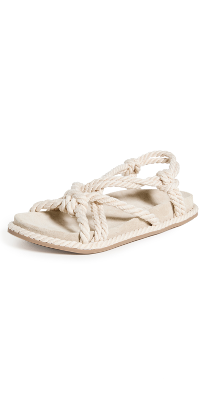 Ulla Johnson Suri Twisted Rope Flat Sandals In Ivory