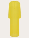 Valentino Thigh-slit Silk Georgette Maxi Dress In Yellow
