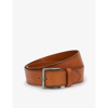 Hugo Boss Logo-engraved Leather Belt In Medium Brown