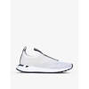 Michael Michael Kors Bodie Logo-embossed Knitted Sneakers In Silver Com