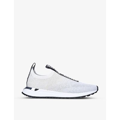 Michael Michael Kors Bodie Logo-embossed Knitted Sneakers In White