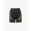 Adidas By Stella Mccartney Truepace High-waisted Stretch-recycled Polyester-blend Running Shorts In Black